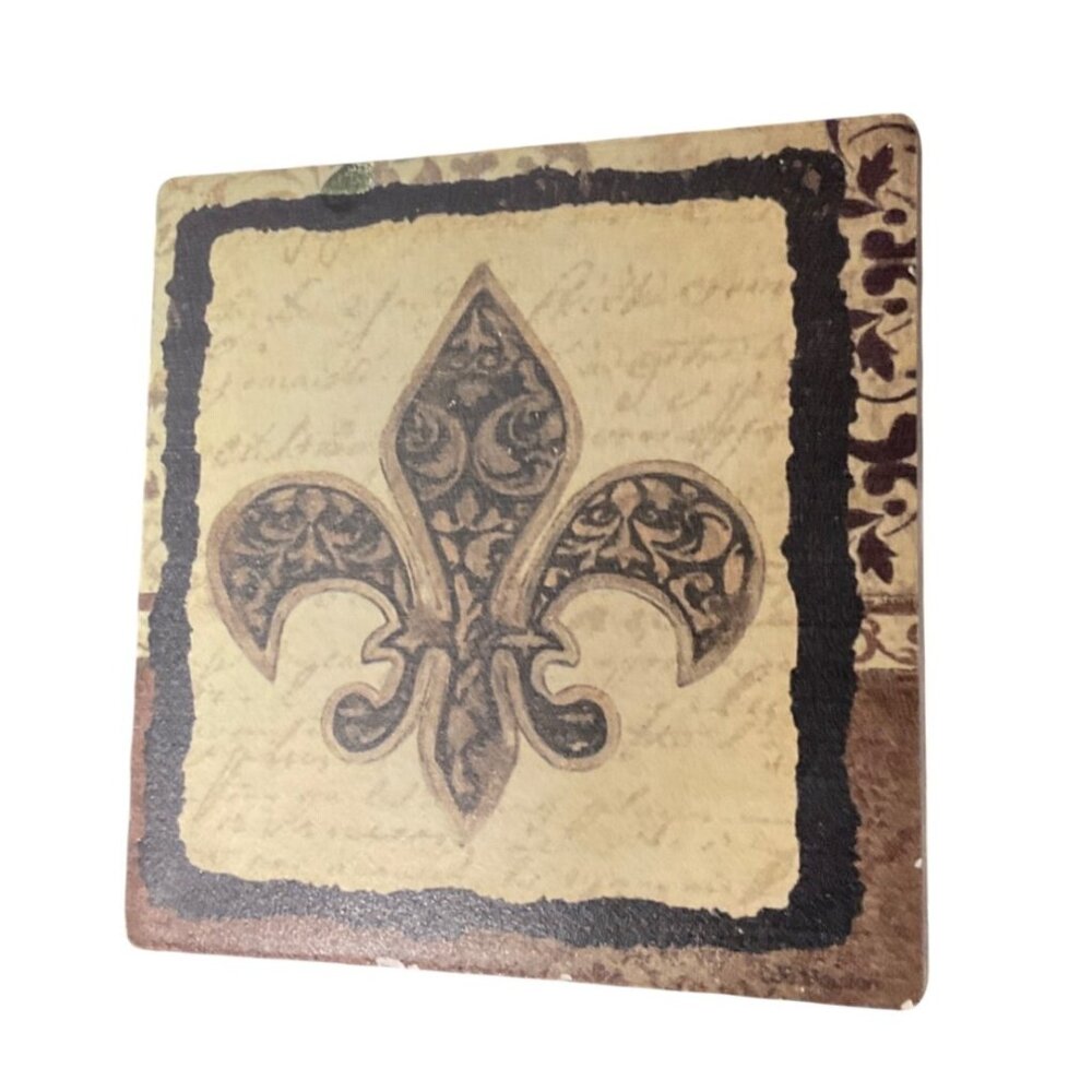 Fleur-De-Lis Thirstystone Cork-Backed Square Coaster